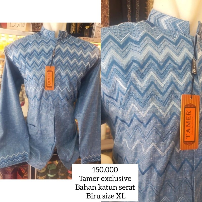 Baju Koko Takwa Pria Katun Bordir Premium Panjang  Tamer Aryaduta