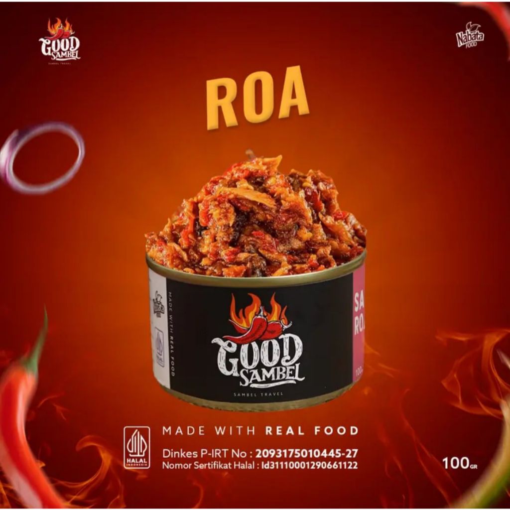 

Sambal Roa Premium 100g Good Sambel | Sambal Kemasan Kaleng Aman Praktis Pedas Gurih