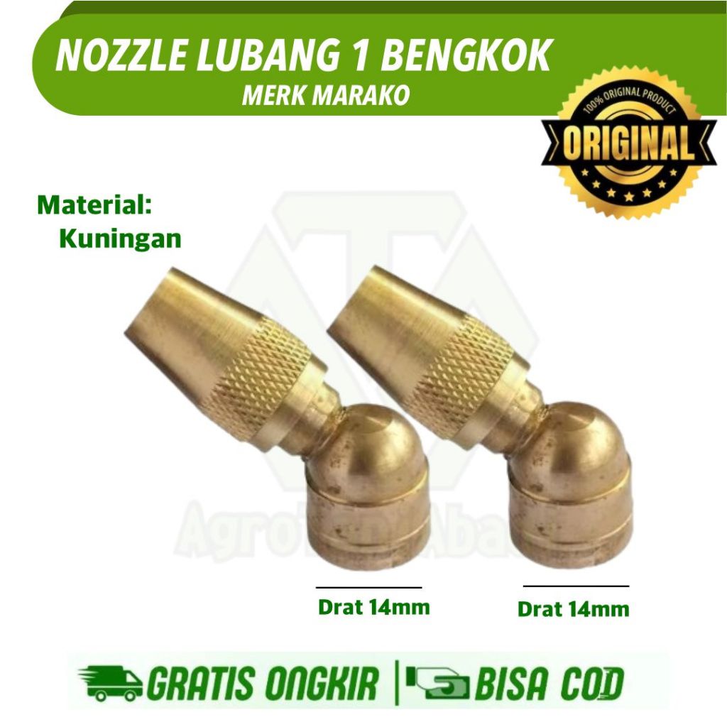 NOZZLE BRASS 1 LBG BENGKOK (nozzle brass sprayer 1 lubang bengkok)