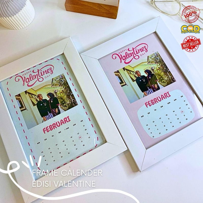 PIGURA MEMORIES CALENDER CUSTOM FOTO SPESIAL EDISI VALENTINE | Bingkai Frame 5R Kado Romantis Annive