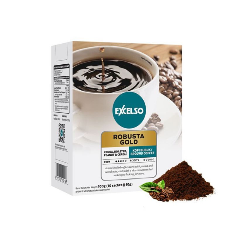 

Excelso Kopi Single Serving Robusta Gold - Folding Box (10 Sch x 10gr)