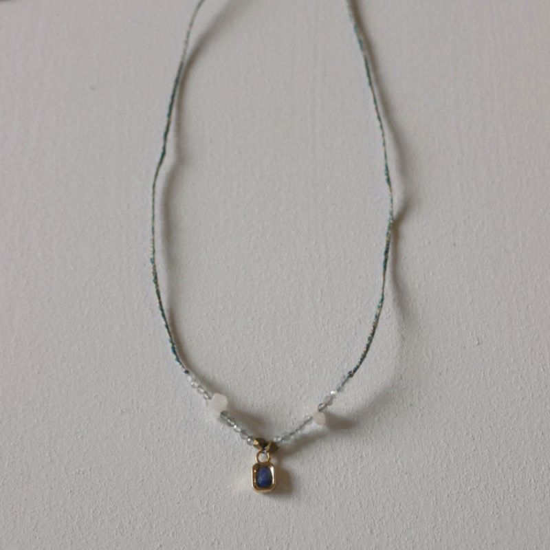 Lalalandspace - Nova Necklace - kalung benang natural gemstone gold filled