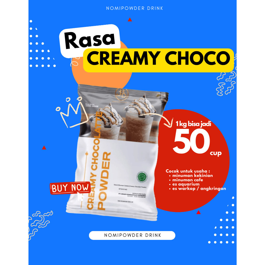 

Bubuk Minuman Premium CREAMY CHOCOLATE -Jakarta Bubble Drink | BPOM&HALAL