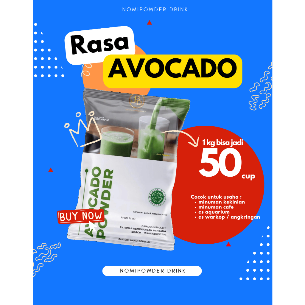 

Bubuk Minuman Premium AVOCADO -Jakarta Bubble Drink | BPOM&HALAL
