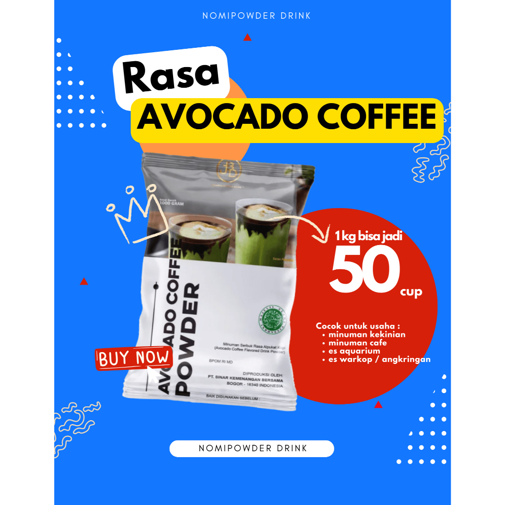 

Bubuk Minuman Premium AVOCADO COFFEE -Jakarta Bubble Drink | BPOM&HALAL