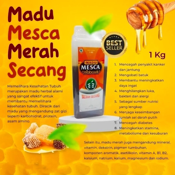 

MADU MESCA MERAH SECANG 1 kg 1000GR / 1KG mabruk MABRUUK