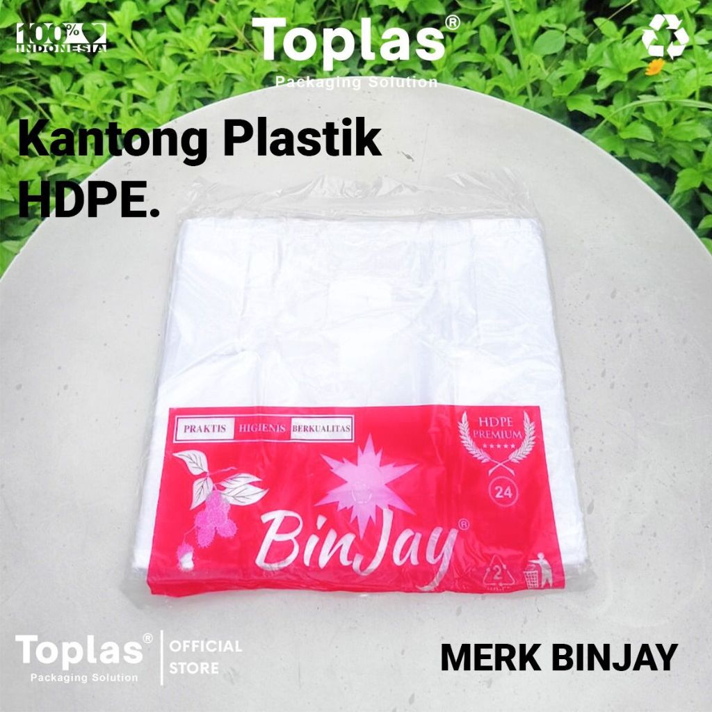 Kantong Plastik Binjay 24 Natural / Kantong plastik bening transparan / kresek putih bening transpar