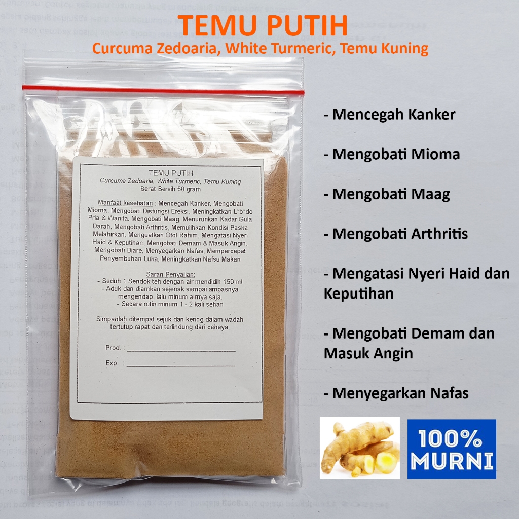 

TEMU PUTIH Seduh Serbuk Bubuk Detox Anti Aging Maag Miom Stamina Vitalitas Kanker Arthritis Keputihan