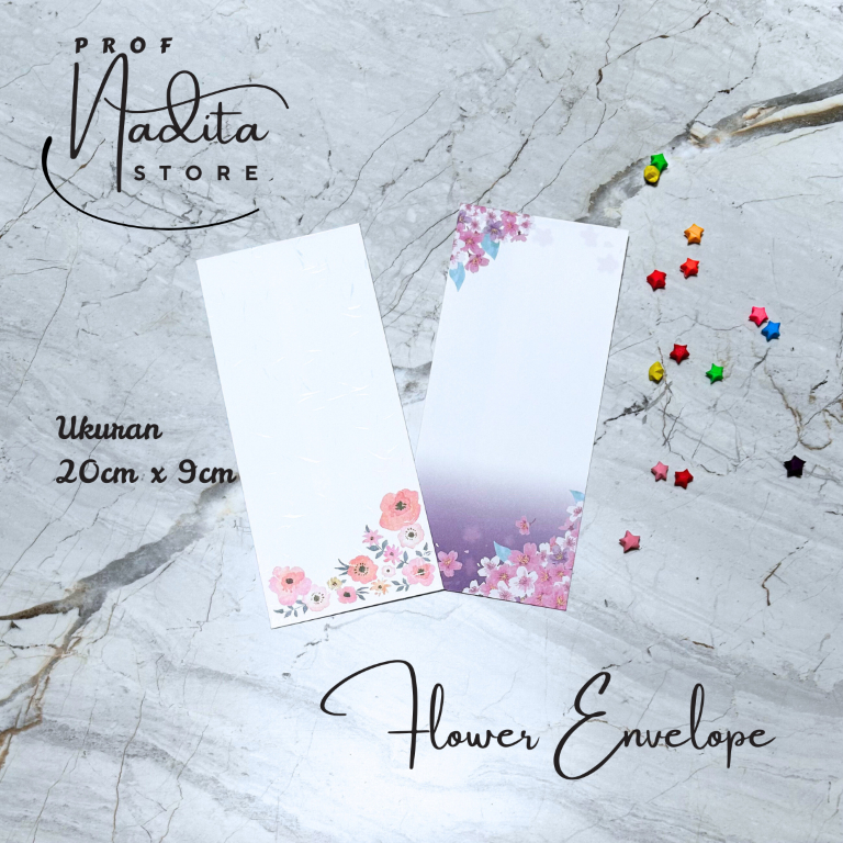 

[20cm x 9cm] Amplop Envelope Angpau Desain Bunga ORI Japan