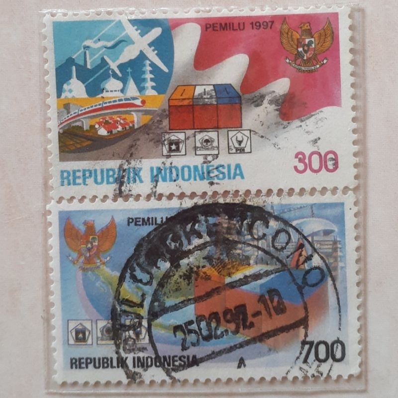 

(ID8) Perangko Indonesia Pemilihan Umum Tahun 1997 set 2pcs