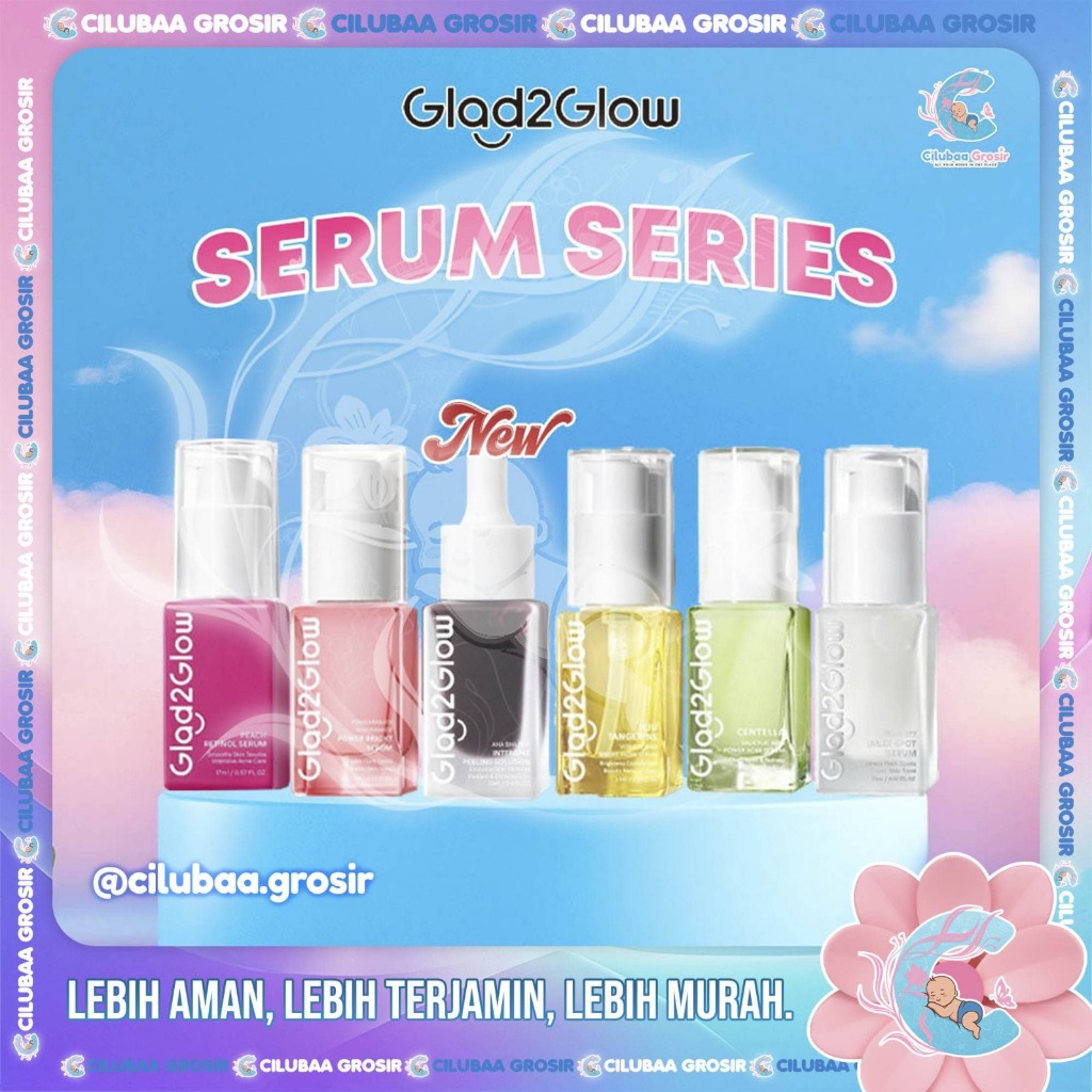 GLAD2GLOW Serum Series 17ml || Pomegranate Niacinamide Power Bright Serum || G2G Serum Wajah || Peac