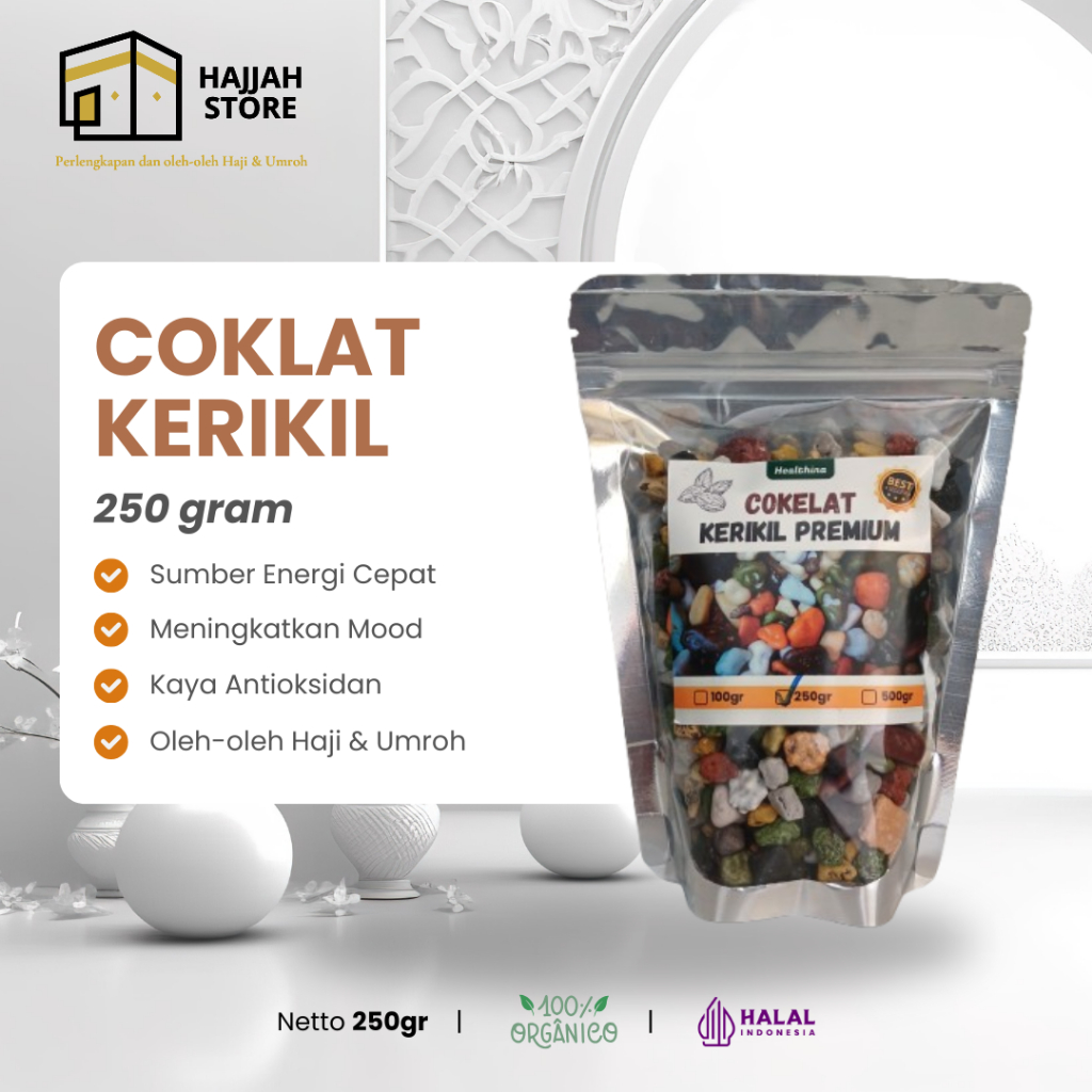 

Coklat Kerikil 250 Oleh-Oleh Haji Umroh COD Makassar 100% Alami dan Original