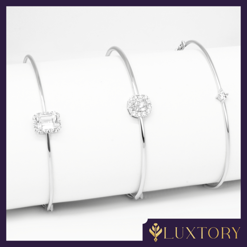 Gelang Bangle Emas Putih Varian Kadar 17K