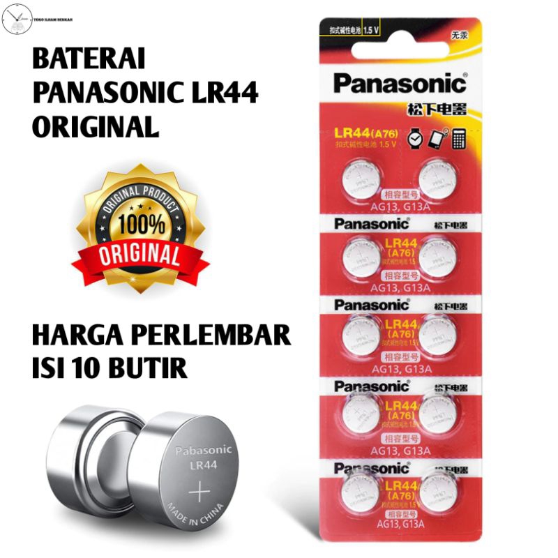Baterai LR44 AG13 LR1154 Panasonic Original Perlembar