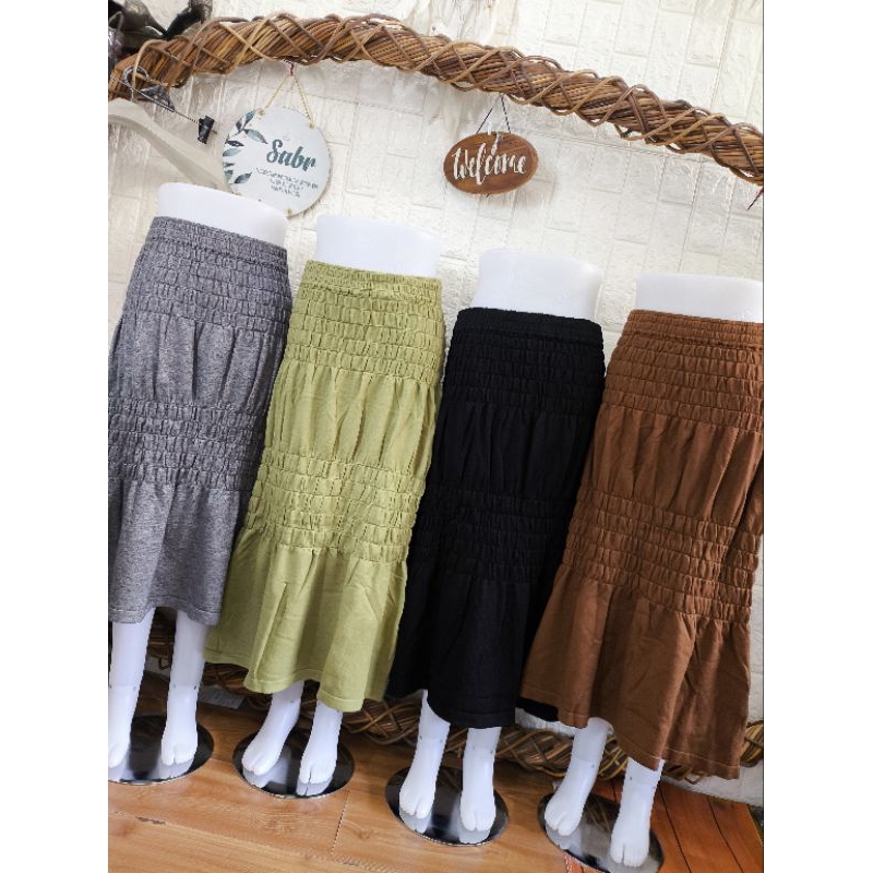 rok smoke/rok panjang import/rok rajut smoke