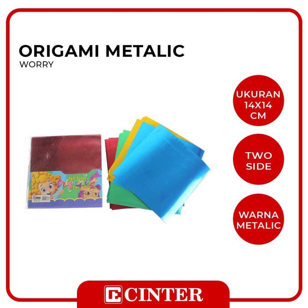 

WORRY- KERTAS LIPAT PRAKARYA KILAT / KERTAS ORIGAMIT MOZAKI METALIK 14X14 CM