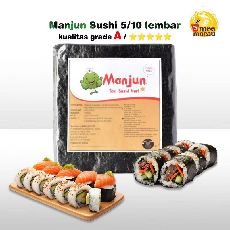 

(PROMO) Manjun Nori HALAL Seaweed Rumput Laut Sushi Gimbap Korean Yaki Sushi Nori kemasan 50lembar