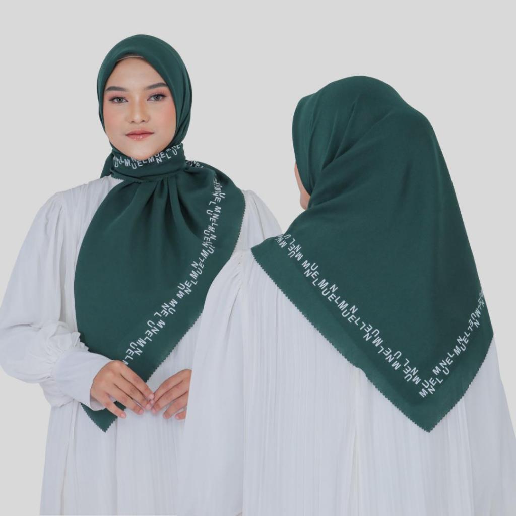 Hijab / Kerudung Segiempat Voal Premium Motif Munel Ukuran Standar Monel