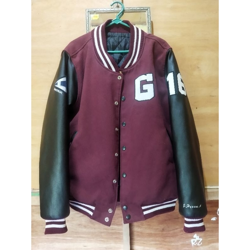 varsity jacket leather sleeve