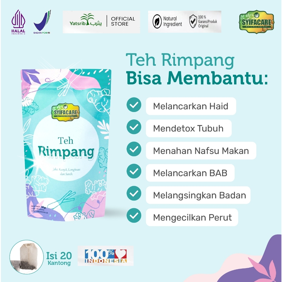 

Teh Rimpang BPOM JSR | Teh Celup Rempah | Teh Diet Detox | Pelangsing Herbal | Imunitas