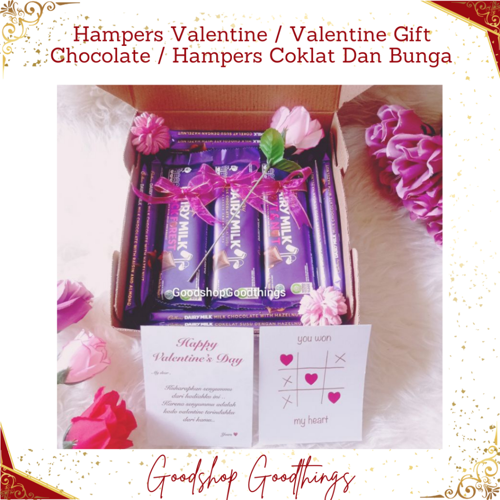 

[READY STOCK] Hampers Valentine / Valentine Gift Chocolate / Hampers Coklat Dan Bunga / Kado Valentine Day / Hadiah Valentine Coklat/ Hampers Valentine Tipe 7