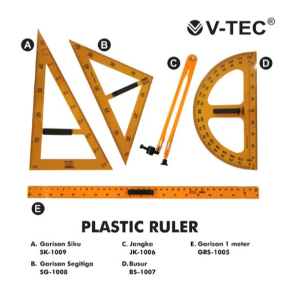 

Penggaris / Busur / Jangka / Segitiga Plastik Besar Whiteboard Papan Tulis 1 Set