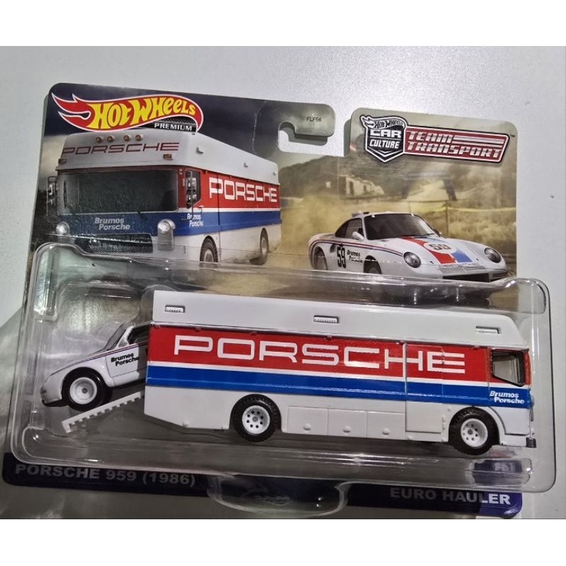 Team Transport Porsche 959 + Euro Hauler Hotwheels Premium