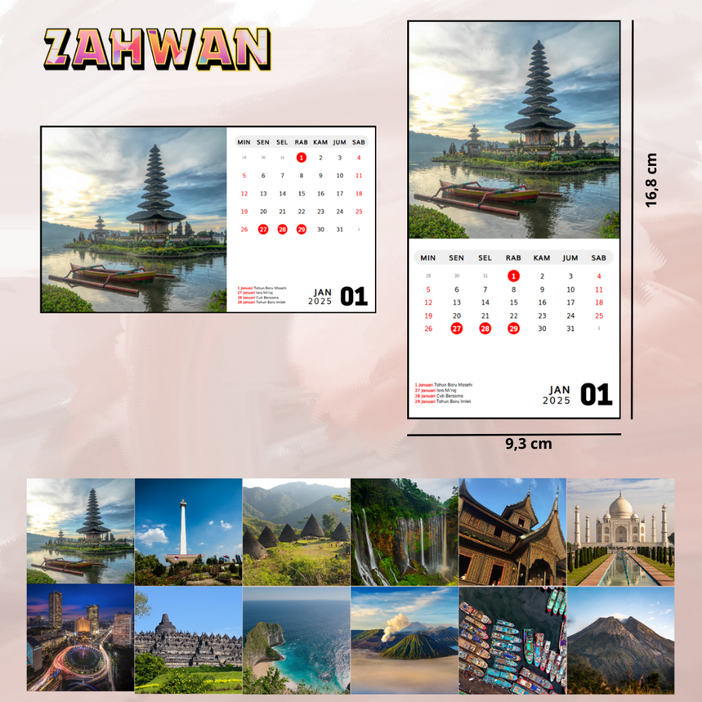 

Kalender custom (Dapat memakai gambar atau foto sendiri bisa request tanggal event khusus) Kalender meja atau kalender gantung