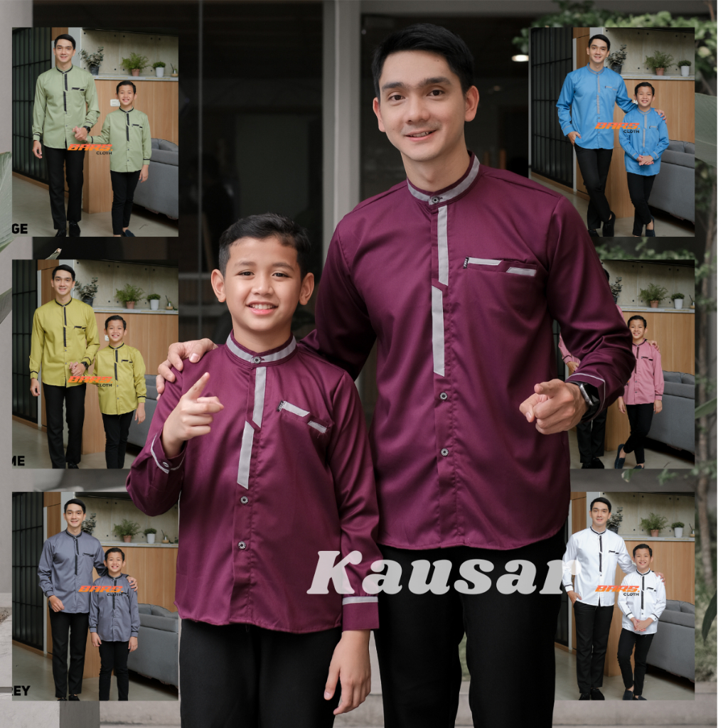 Baju Koko Couple Ayah Dan Anak Baju Lebaran Couple Pasangan 2024 Kemeja Koko Ayah Dan Anak Laki Laki