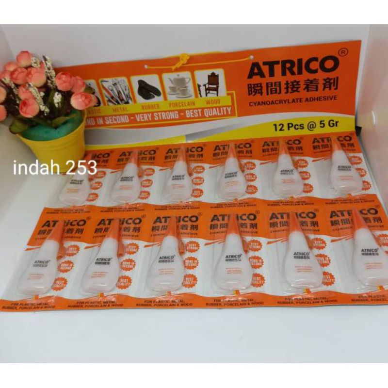 

Lem Super Glue Botol isi 12pcs (Satu Lembar)