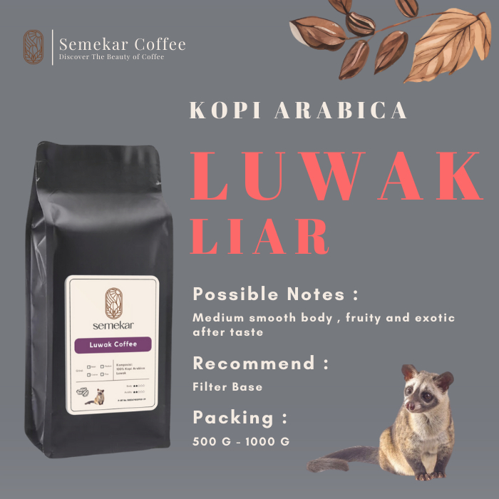 

Kopi Luwak Liar Arabica Aceh Gayo Roasted Beans - 500G & 1000G