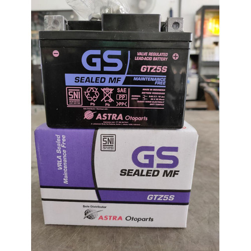 AKI GS ASTRA GTZ-5S ORIGINAL GS ASTRA UNTUK MOTOR HONDA BEAT VARIO 110 SCOOPY AKI KERING.