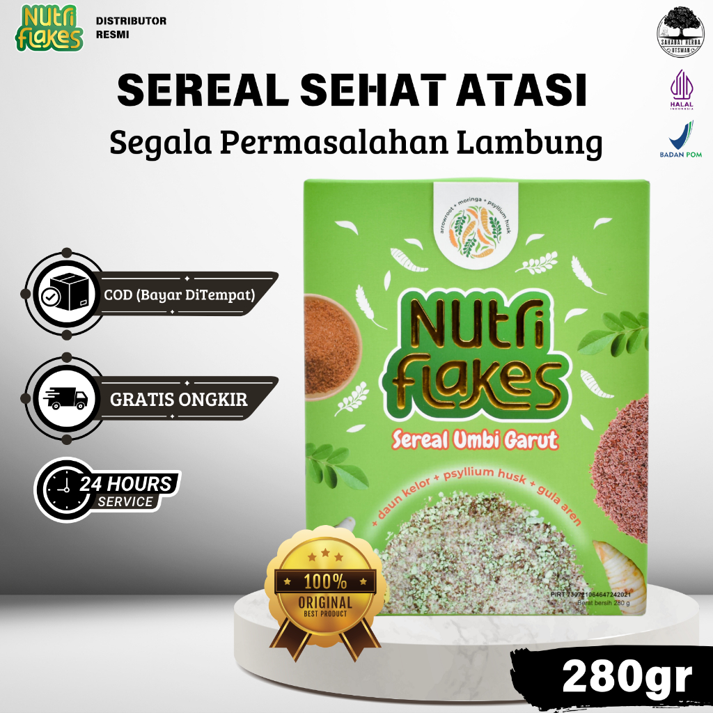 

NUTRIFLAKES JATENG - Original Halal Ampuh Mengatasi Masalah Lambung Ampuh Seketika Sereal Umbi Garut