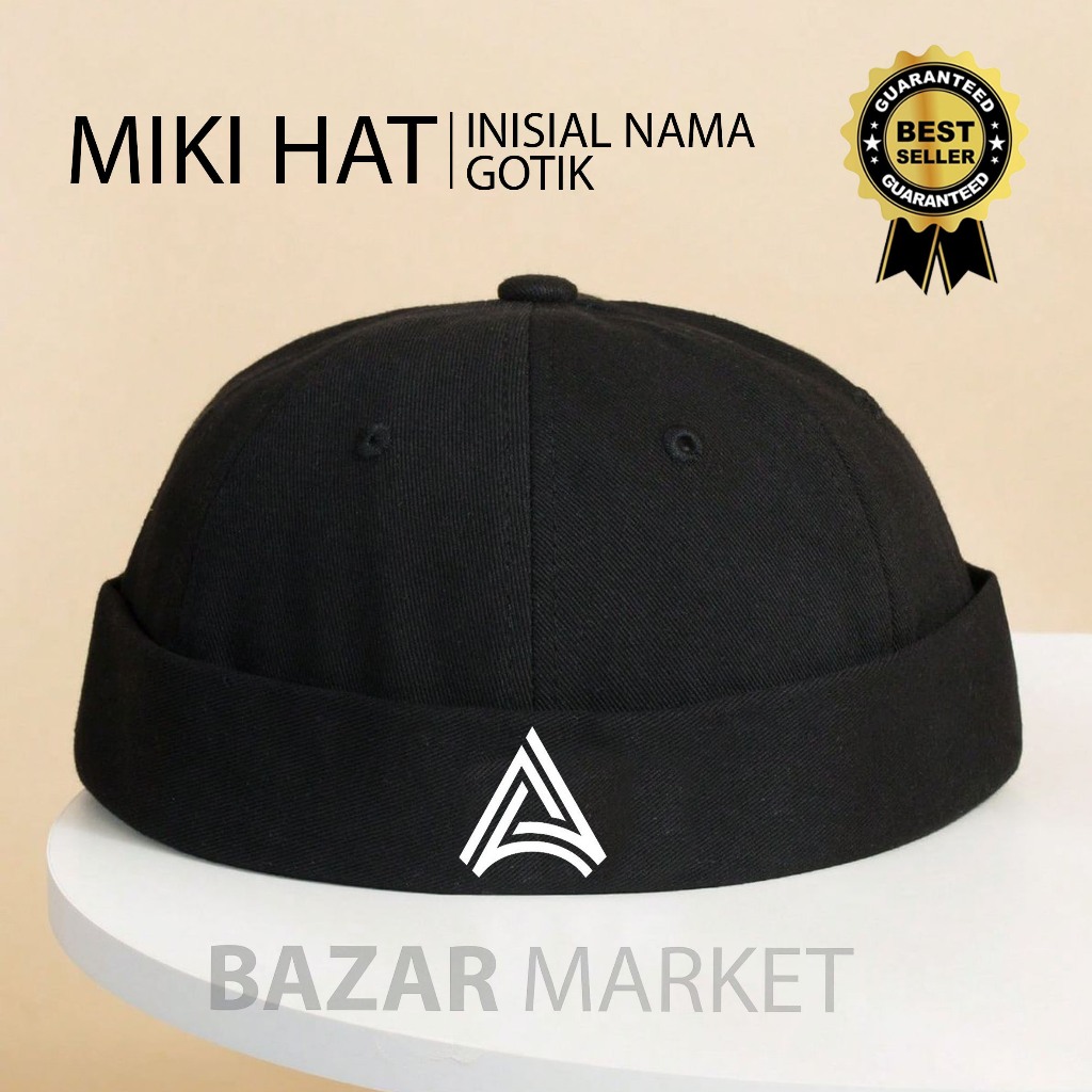 TOPI PECI MIKI HAT INISIAL NAMA LOGO DISTRO HURUF ABJAD A B C D E F G H I J K L M N O P Q R S T U V 