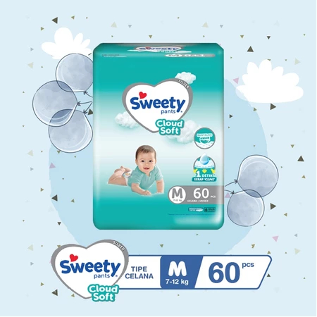 Sweety Silver Pants M60 - Sweety Popok Celana Silver M 60