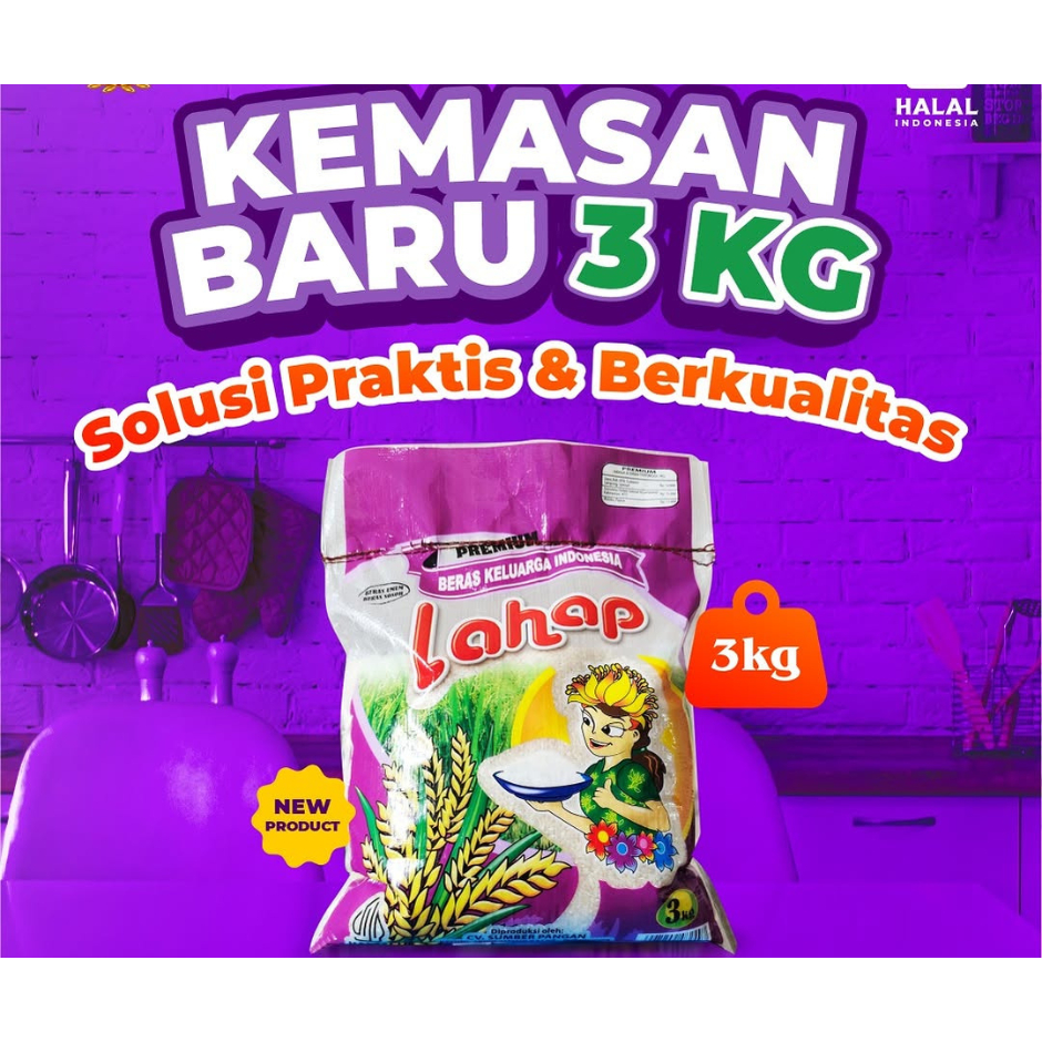 

Beras LAHAP 3KG Murah Putri kemasan 3 kg