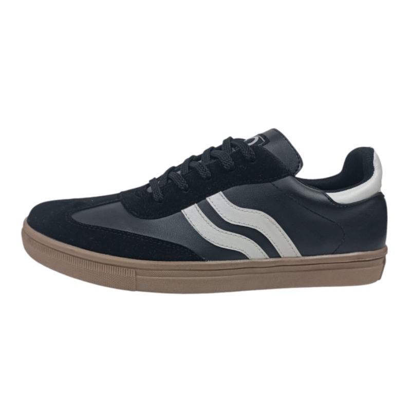 Best Sale Quickly Hummel Series -Black Gum, Sepatu Sneakers Casual Pria Material Leather/Sintetis