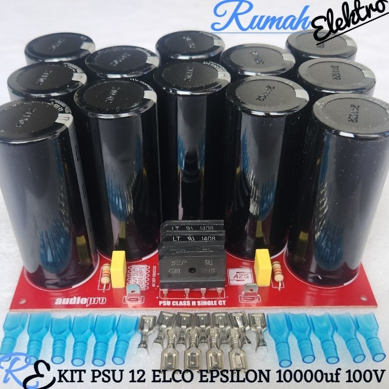 KIT PSU 12 ELCO EPSILON 10000uf 100V CLASS H SINGLE CT LENGKAP BERKUALITAS