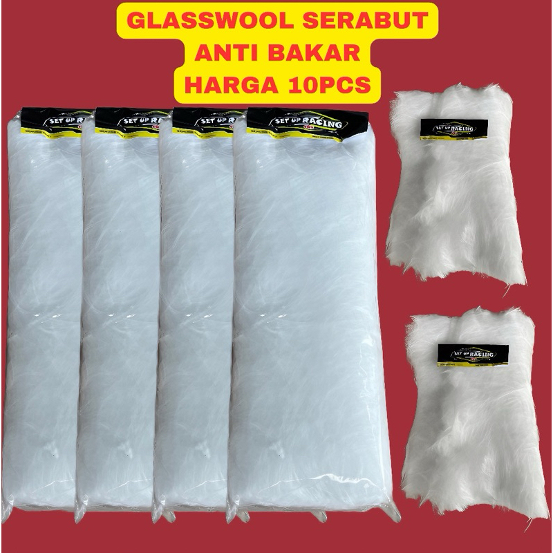 GLASSWOOL PUTIH SERABUT ANTI BAKAR & TAHAN PANAS – GLASSWOOL KNALPOT MOTOR & MOBIL – PEREDAM SUARA