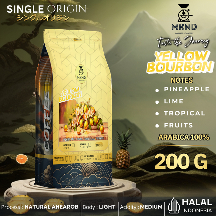 

MKND COFFEE ROASTERY - Kopi Arabika Yellow Bourbon 100g Specialty Singgel Origin | Manual Brew | Natural | Roast Beans | Medium Roast