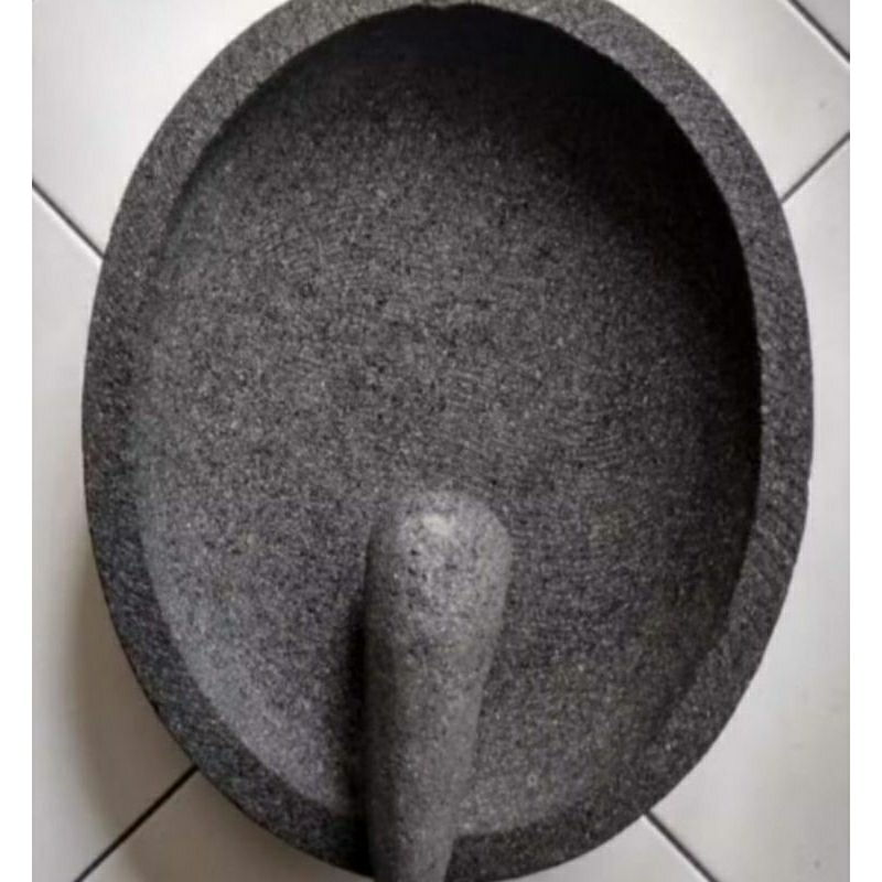 Cobek Oval Termurah/Cobek Batu Asli/Cobek Penghalus Bumbu