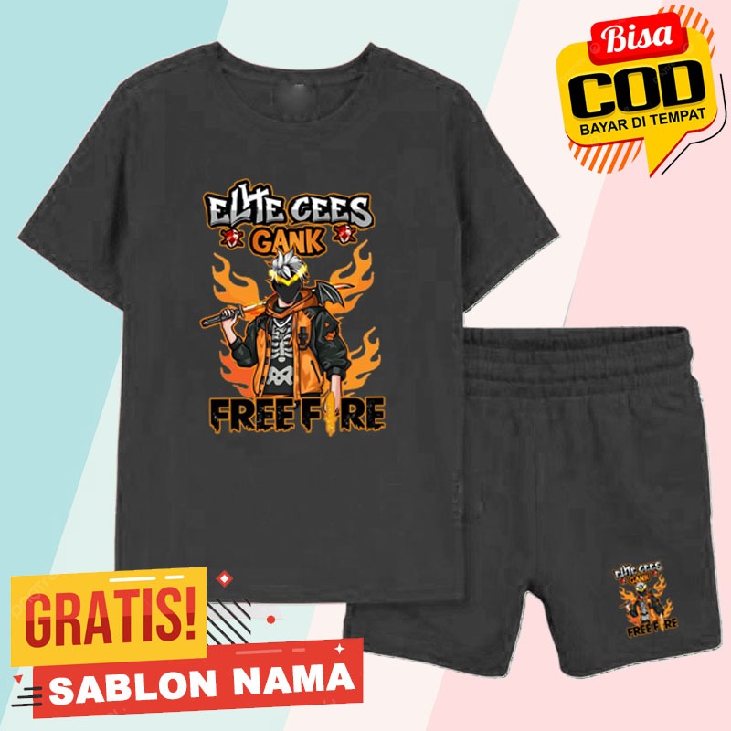 Setelan Koas Anak Free Fire Katana / Baju Setelan Celana Kaos Anak Laki Laki & Perempuan Custom Nama