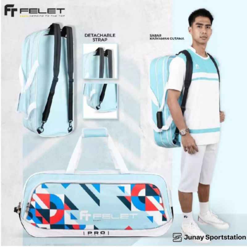 FELET SMART PRO 10 TOURNAMENT BAG WITH THERMAL-tas badminton 100%original felet