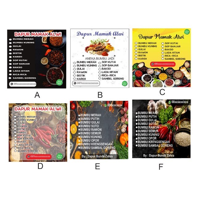 

stiker bumbu jadi/sticker bumbu masakan jadi