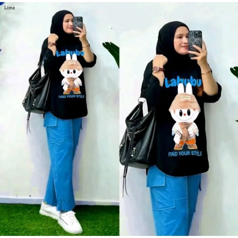 Setelan baju dan celana dewasa rayon crinkle