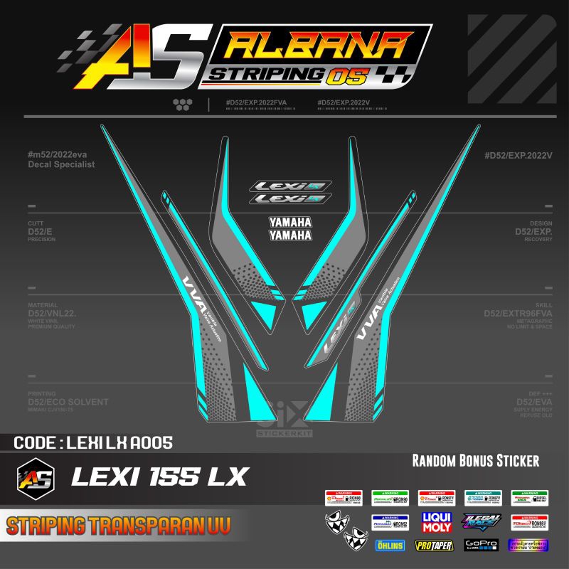 STRIPING TRANSPARAN YAMAHA LEXI LX 155/YAMAHA LEXI LX 155 TRANSPARAN