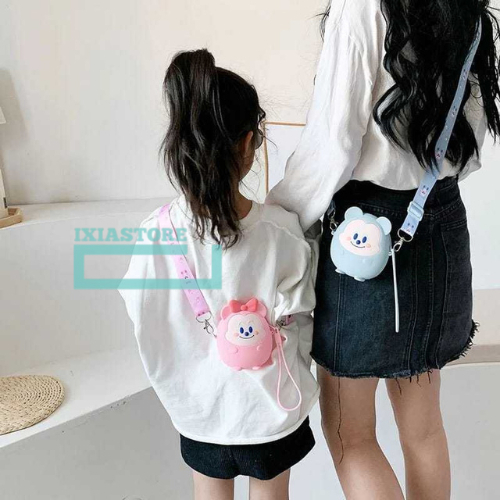 Tas Slempang Selempang Anak Tas Jelly Karet Boneka Lucu Tas Anak Dewasa Cewe Wanita Portable