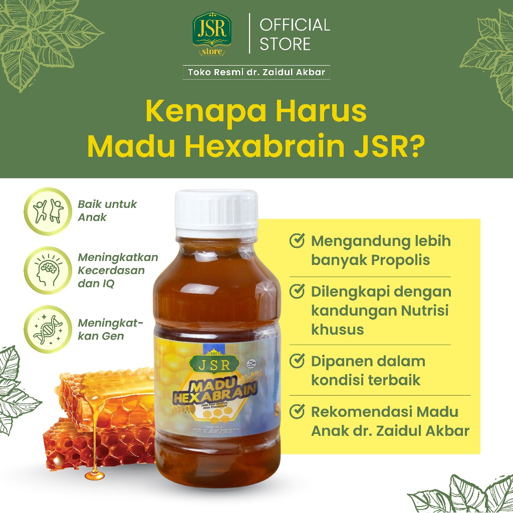 

Ay00! JSR Madu HEXABRAIN Dr Zaidul Akbar Madu Kecerdasan Otak Anak - Madu Anak 360gr & 760gr