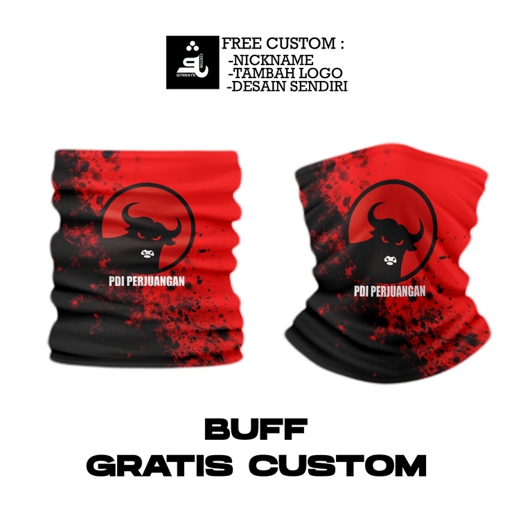 buff custom masker pdi perjuangan art 2 sublime 3D terbaru 2025