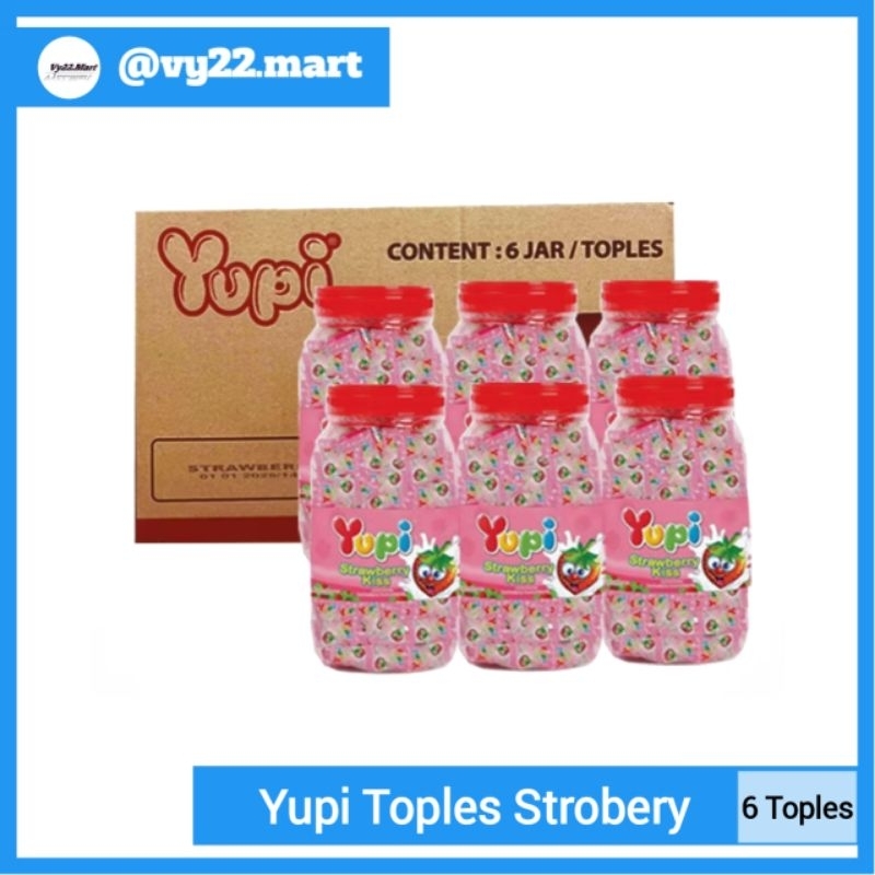 

PROMO Yupi Strobery Toples 1 Karton isi 6 Toples (EXP DESEMBER 2026)